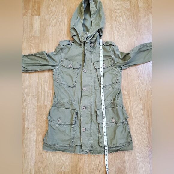 🦋 J. CREW 🦋 Military Fatigue Boyfriend Utility Hooded Jacket - [XS, Green] - Picture 10 of 16